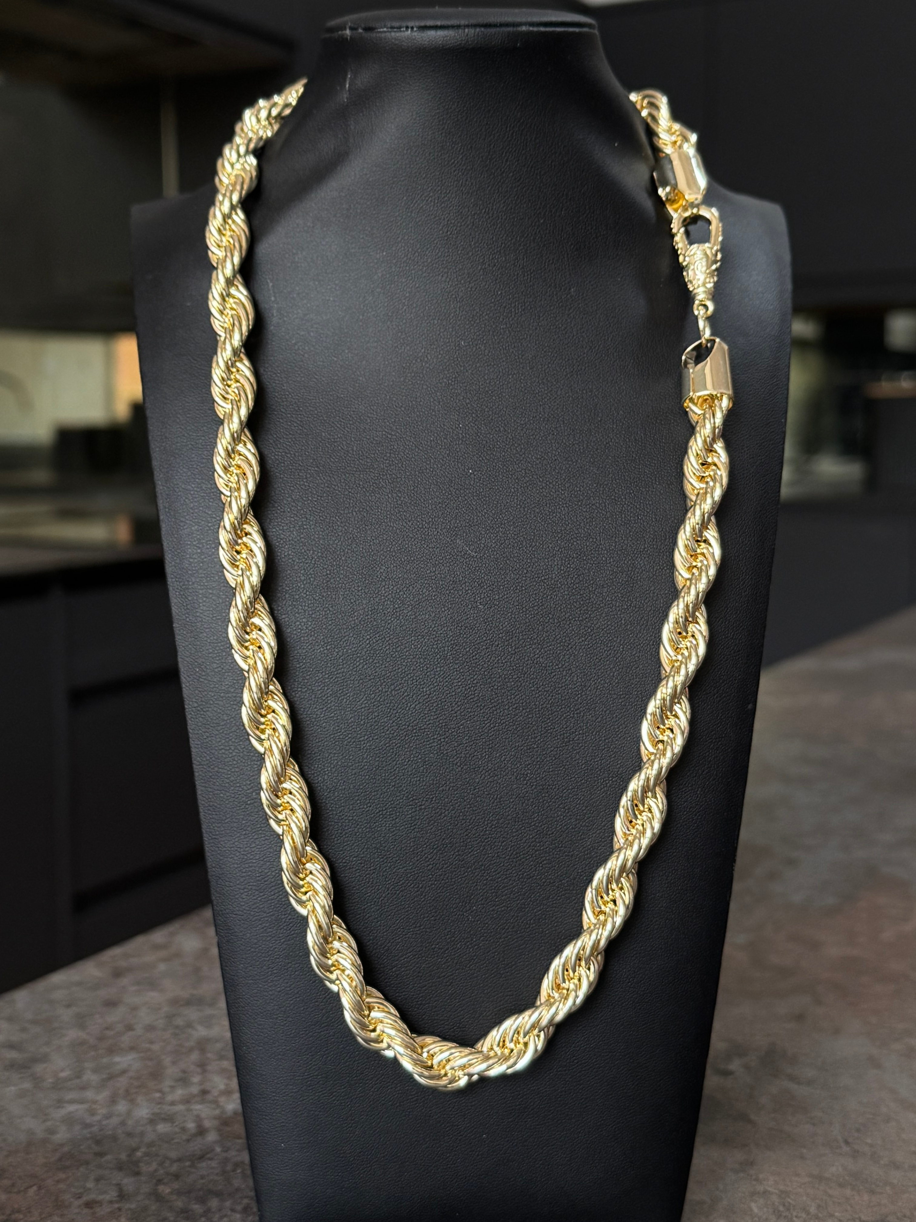 Rope Chain Jay Z Cuban Link Thick Rope Chain 9ct Gold Filled Rope