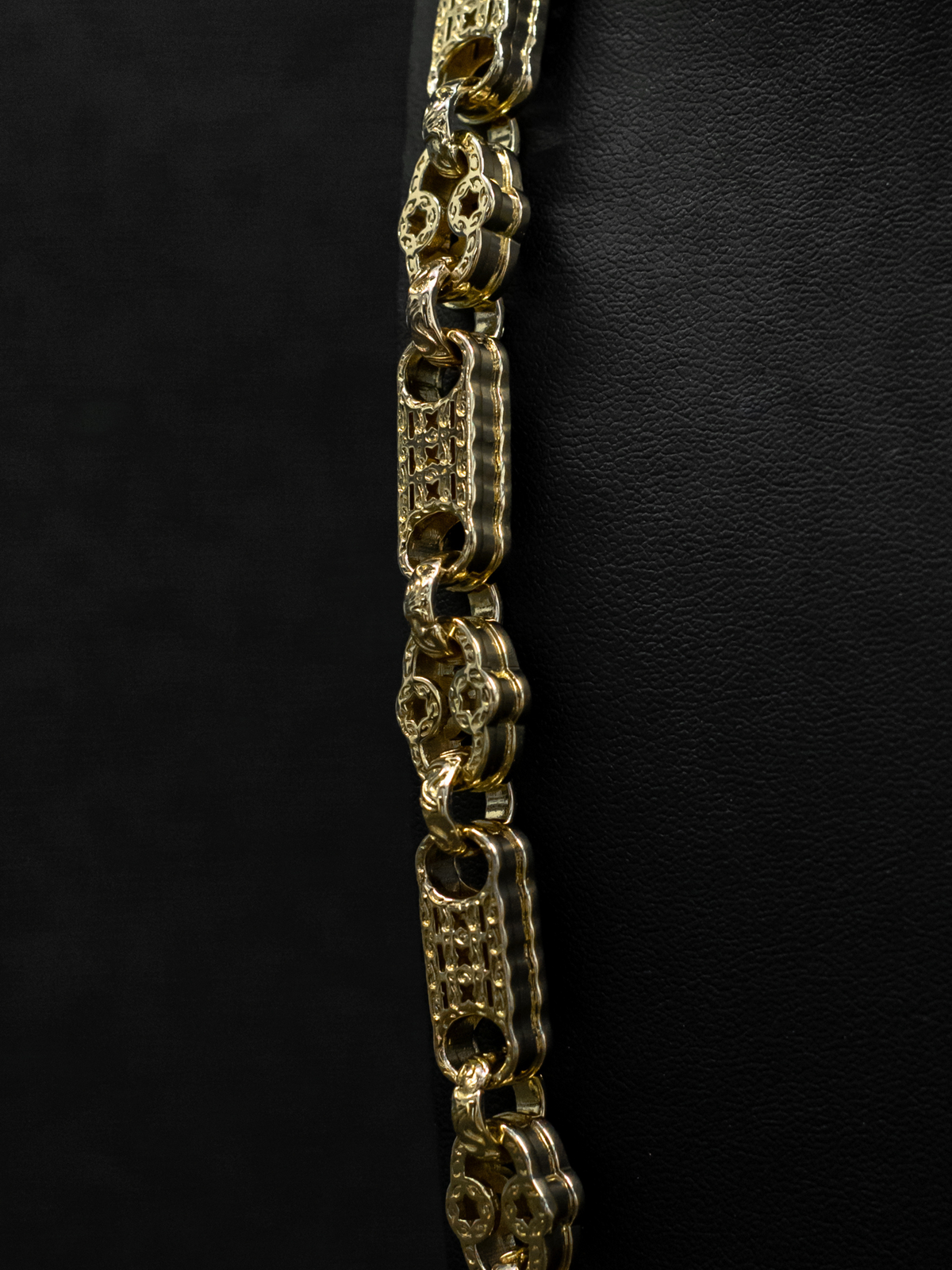 9ct Gold Filled Stars & Bars Chain 10mm