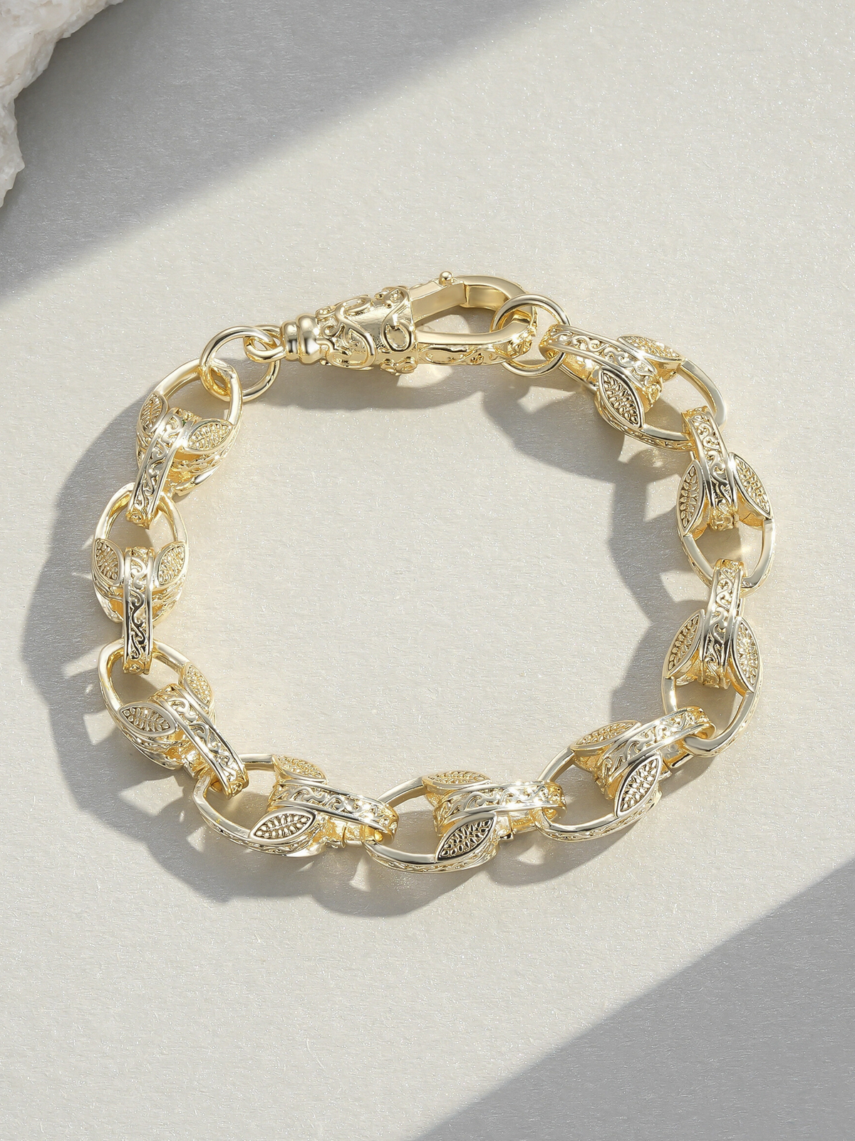 White Gold Filled Tulip Bracelet 10mm