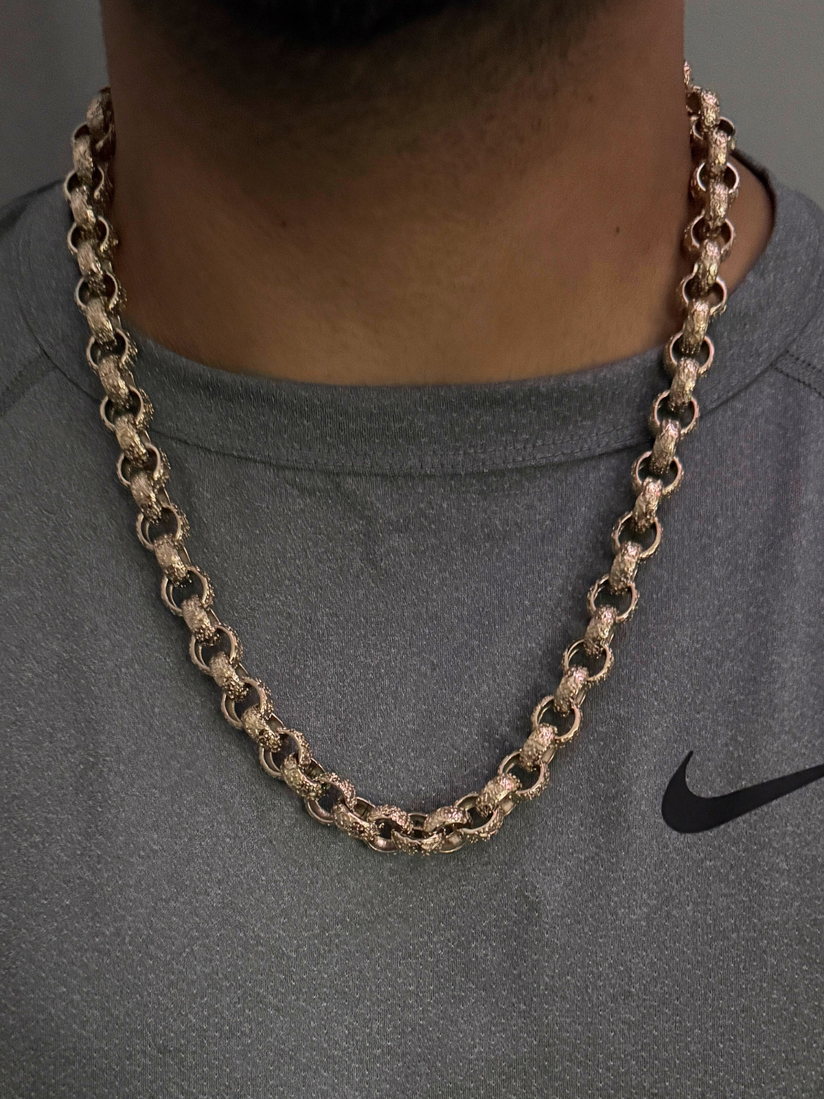 9ct Gold Filled Full Patterned Belcher Chain 12mm