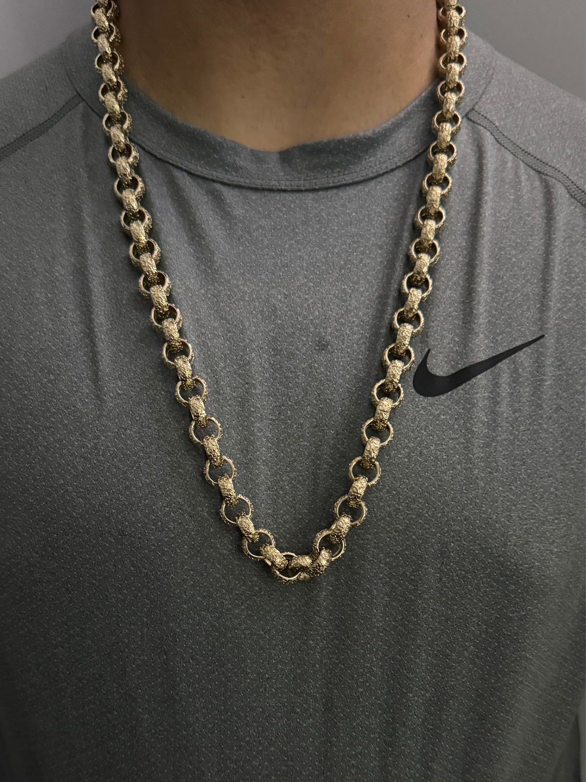 9ct Gold Filled Full Patterned Belcher Chain 12mm