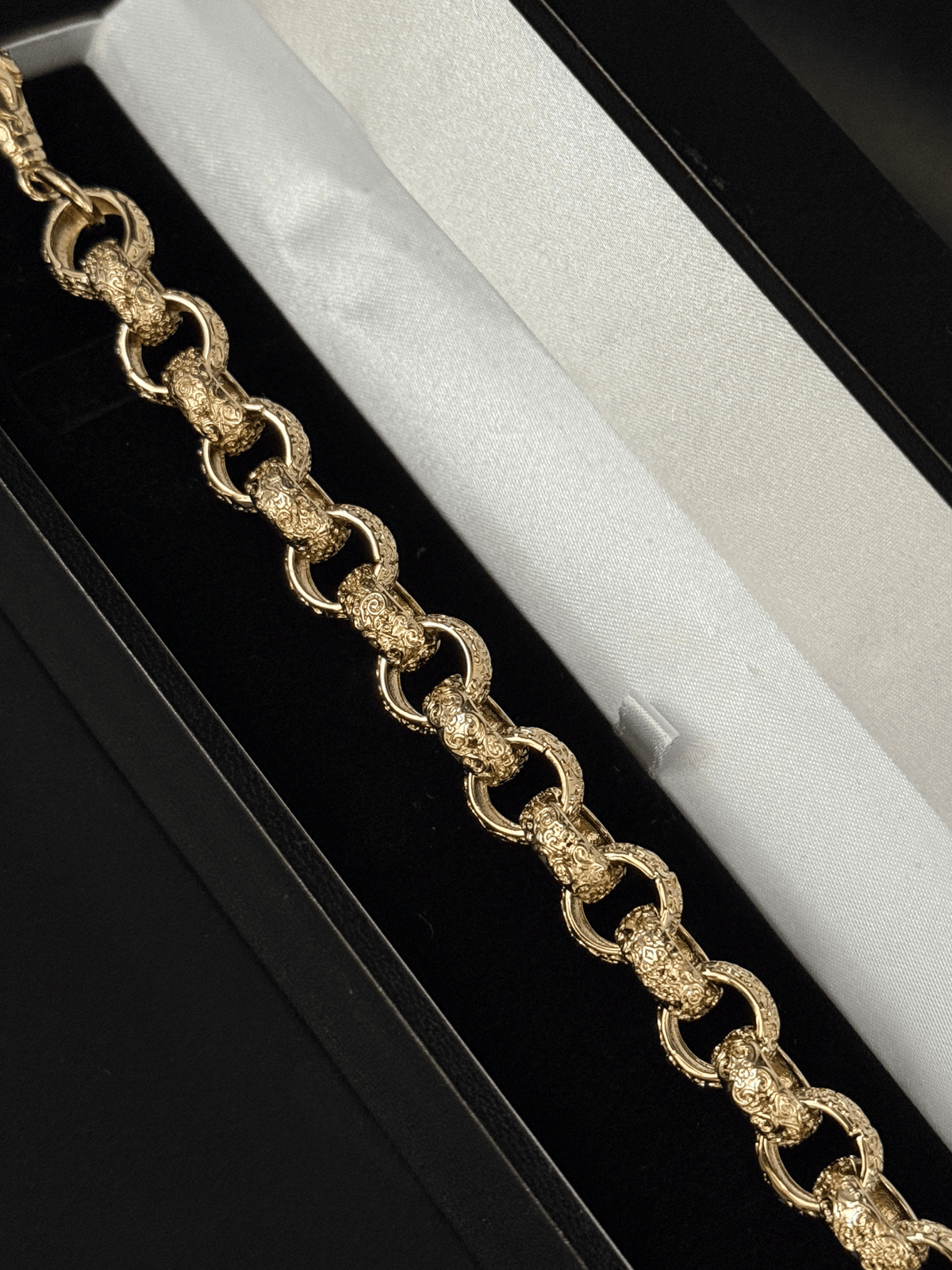 9ct Gold Filled Full Patterned Belcher Bracelet 12mm