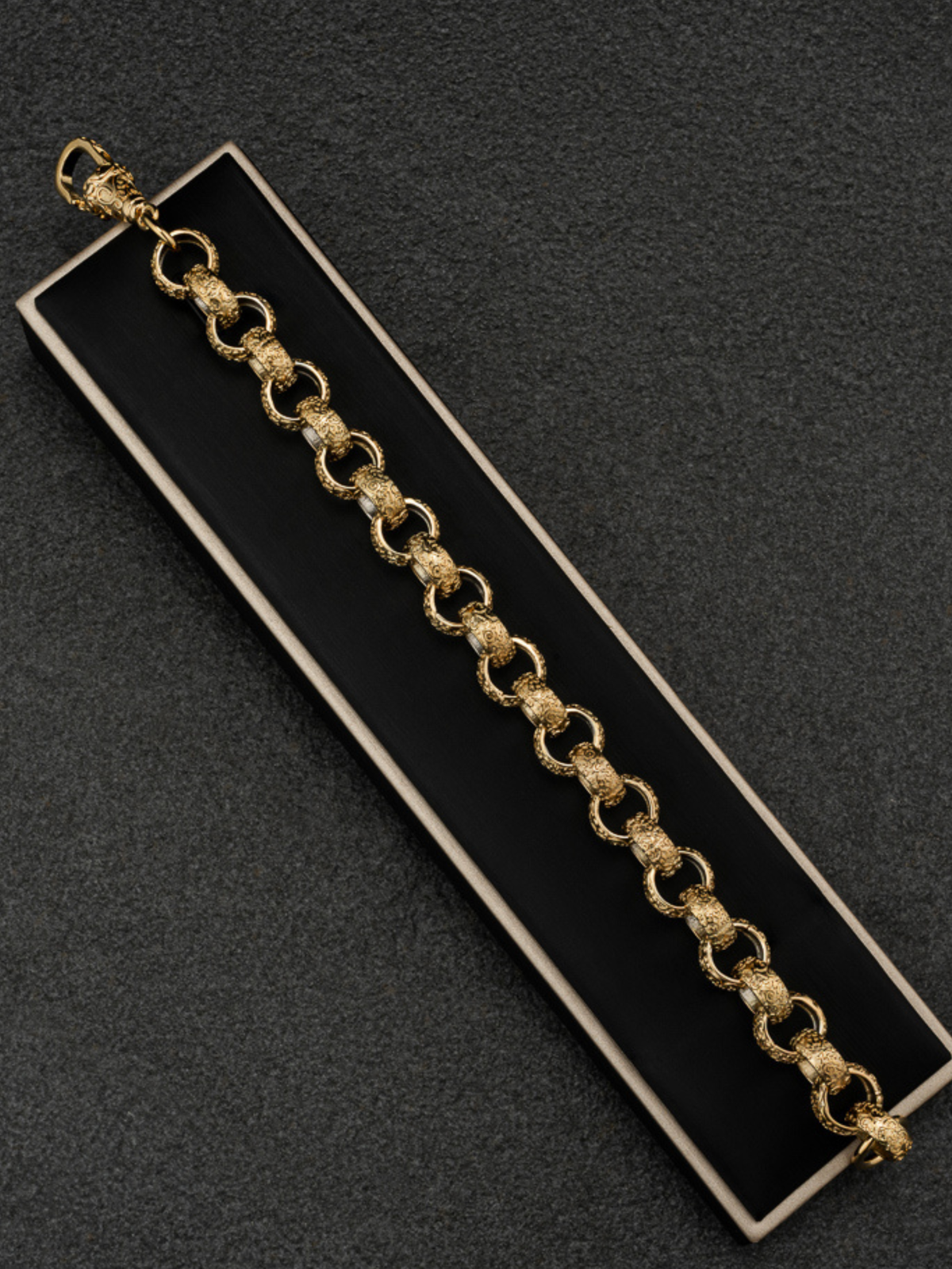 9ct Gold Filled Full Patterned Belcher Bracelet 12mm