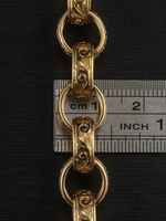 9ct Gold Filled Patterned Oval Belcher Bracelet 13mm