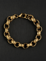 9ct Gold Filled Patterned Oval Belcher Bracelet 13mm