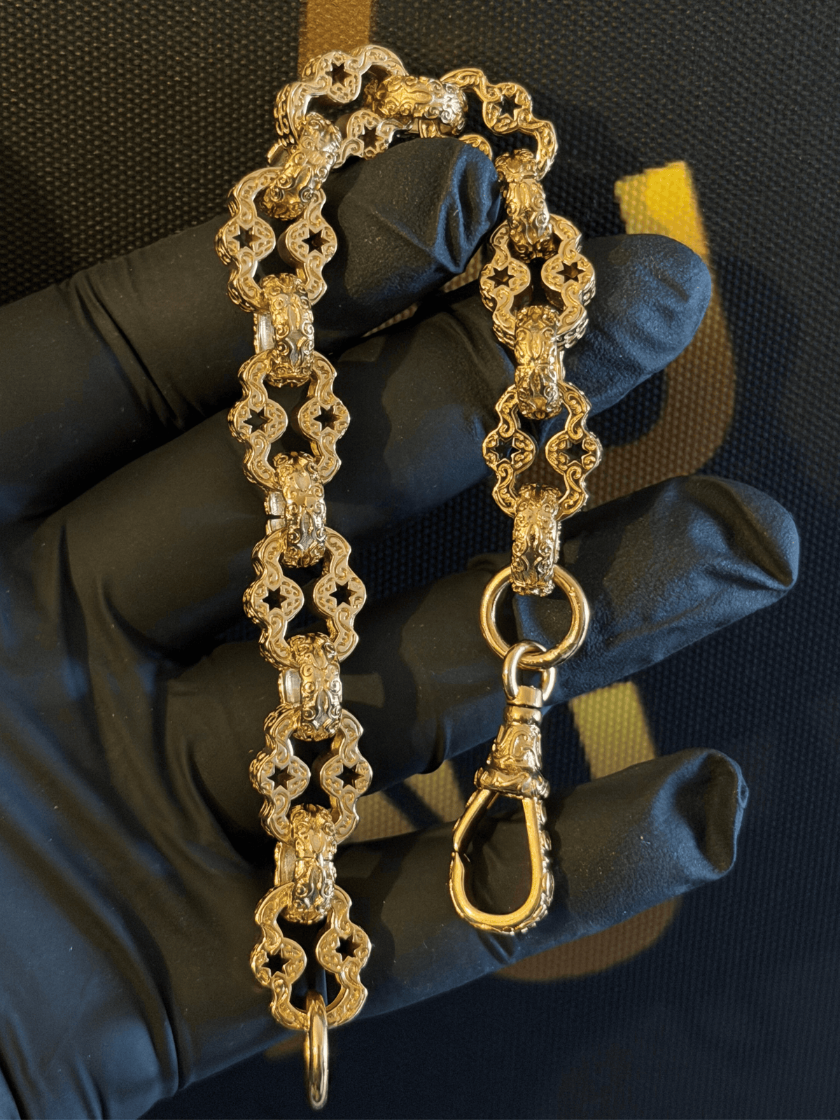 *NEW* 9ct Gold Filled Stars & Bars Bracelet 13mm