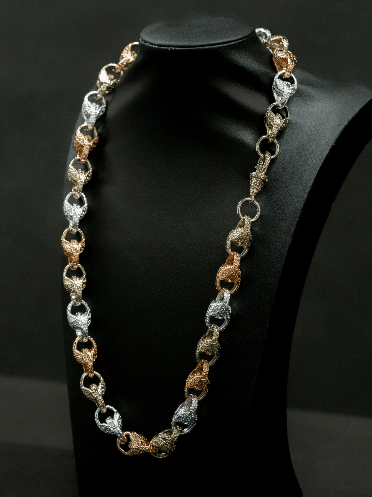 9ct Tri-Colour Gold Filled Tulip Chain 13mm