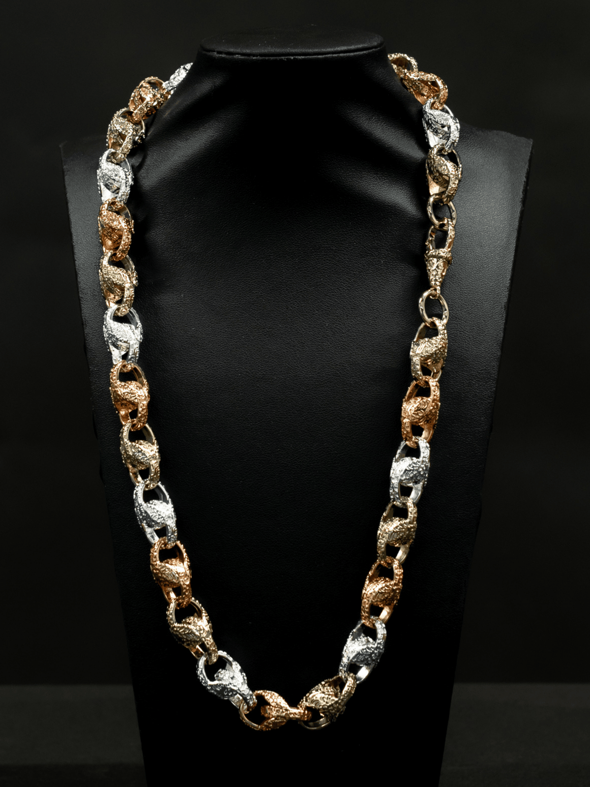 9ct Tri-Colour Gold Filled Tulip Chain 13mm