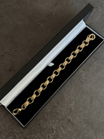 9ct Gold Filled Patterned Oval Belcher Bracelet 13mm