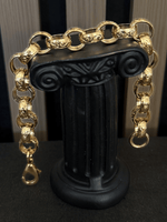 9ct Gold Filled Patterned Oval Belcher Bracelet 13mm