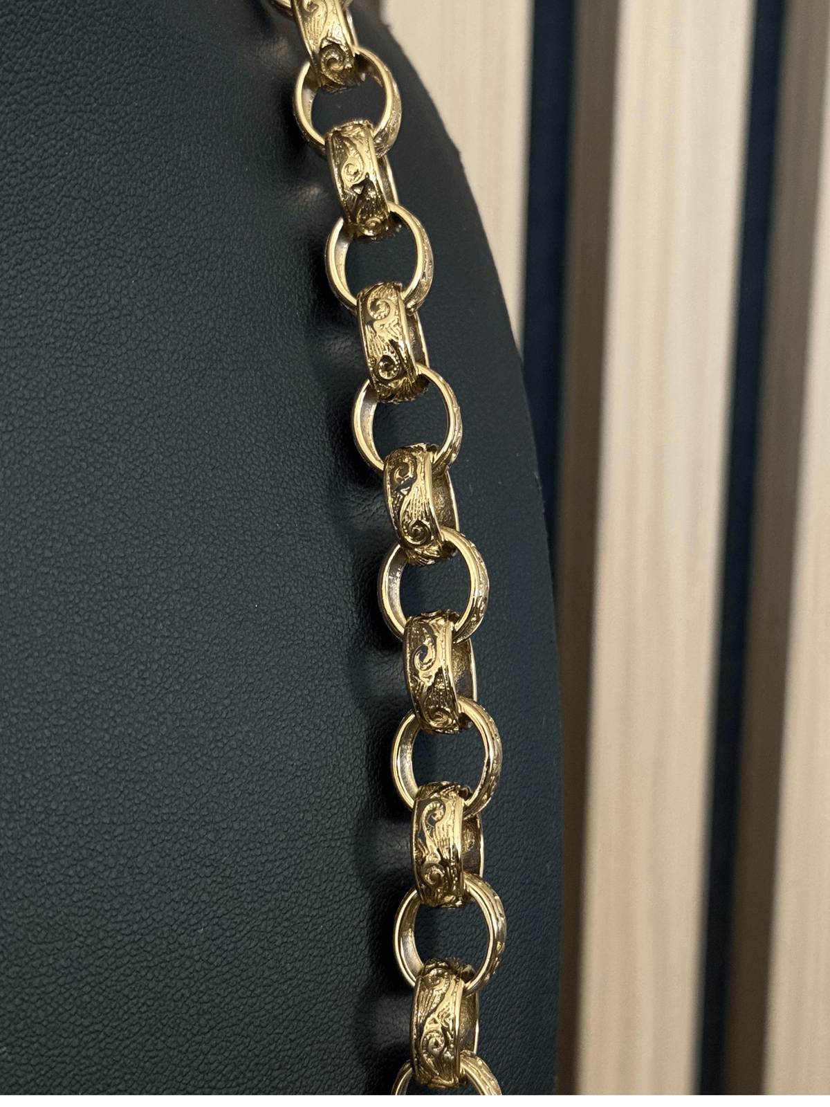 9ct Gold Filled Patterned Oval Belcher Chain 13mm