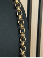 9ct Gold Filled Patterned Oval Belcher Chain 13mm