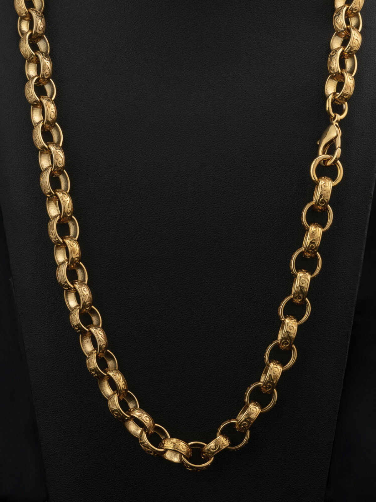 9ct Gold Filled Patterned Oval Belcher Chain 13mm