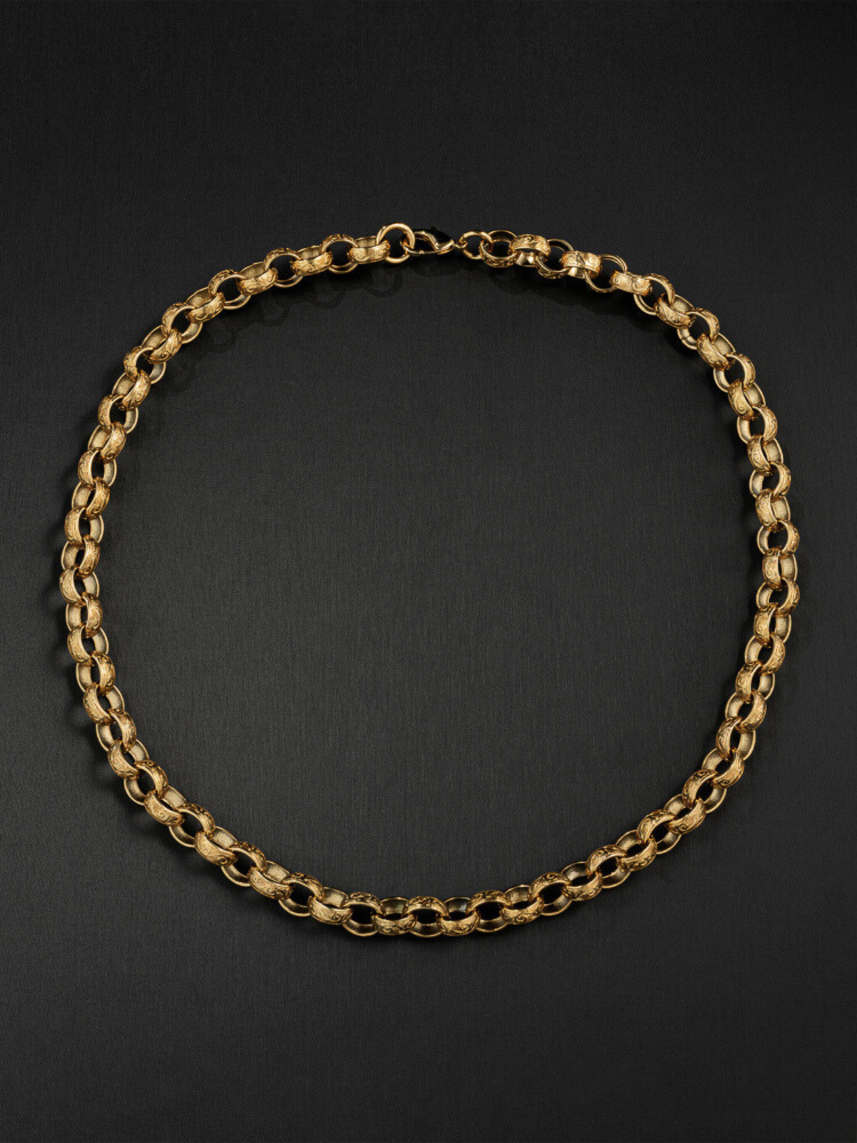 9ct Gold Filled Patterned Oval Belcher Chain 13mm