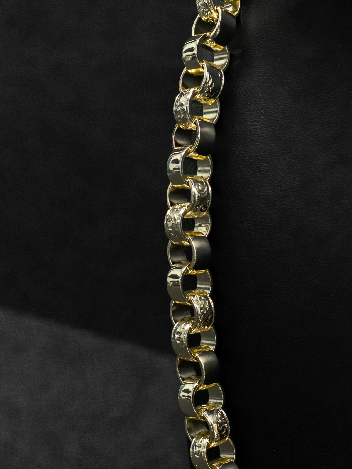 9ct Gold Filled Patterned Belcher Chain 14mm