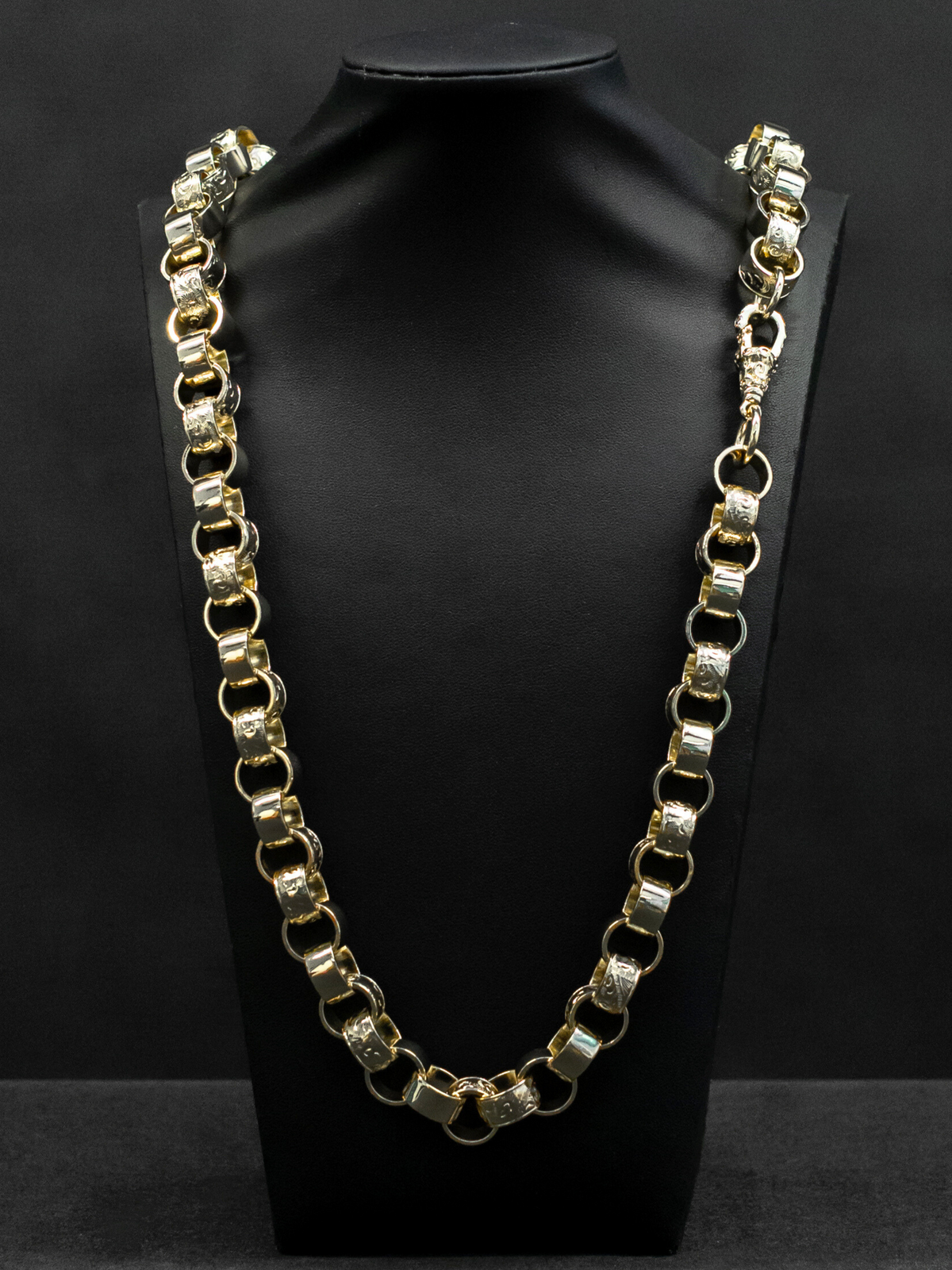 9ct Gold Filled Patterned Belcher Chain 14mm