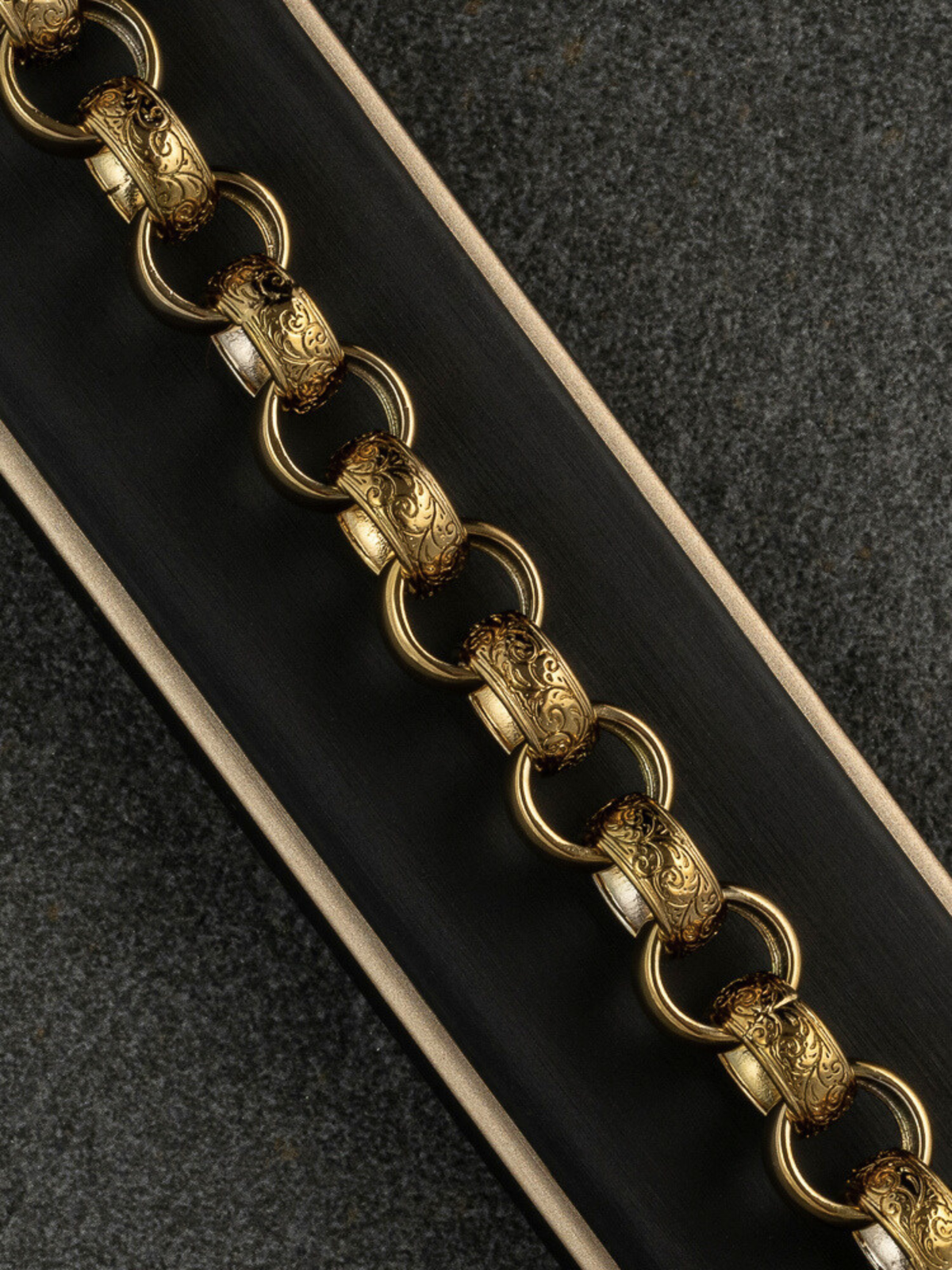 9ct Gold Filled Patterned Belcher Set 15mm