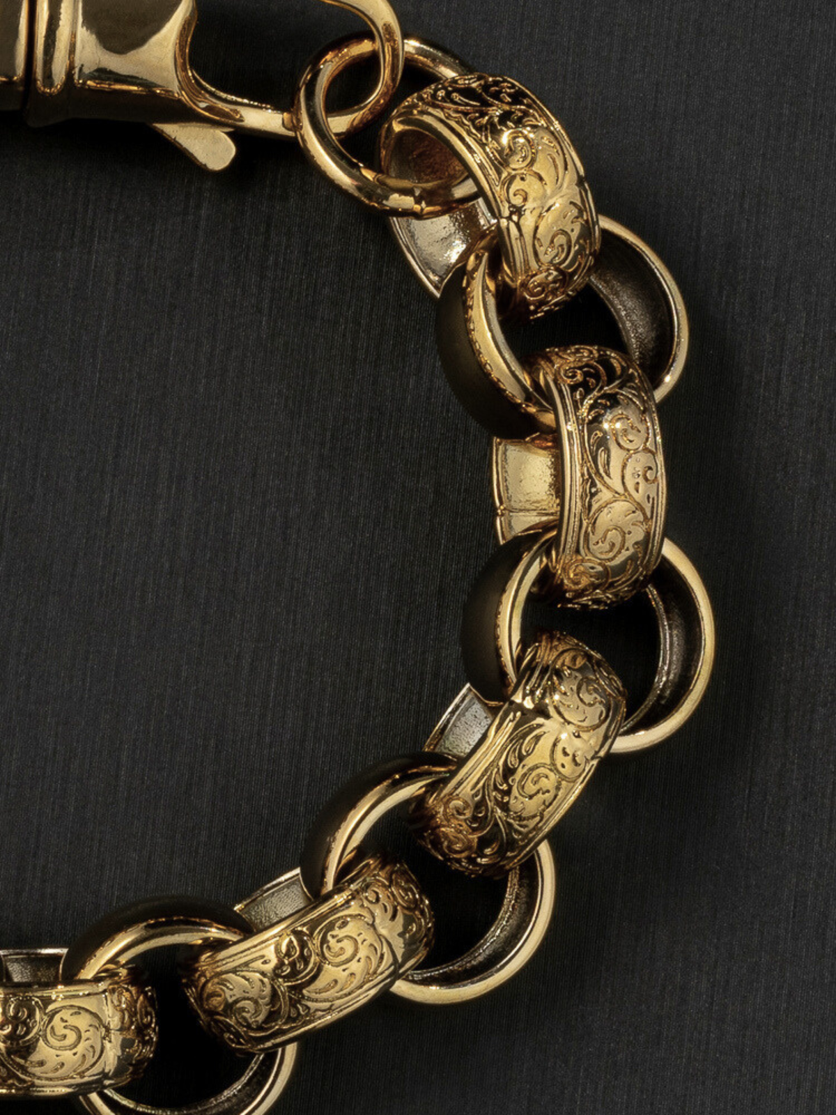 9ct Gold Filled Patterned Belcher Chain 15mm