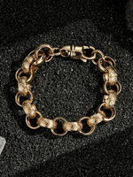 9ct Gold Filled Patterned Belcher Bracelet 15mm