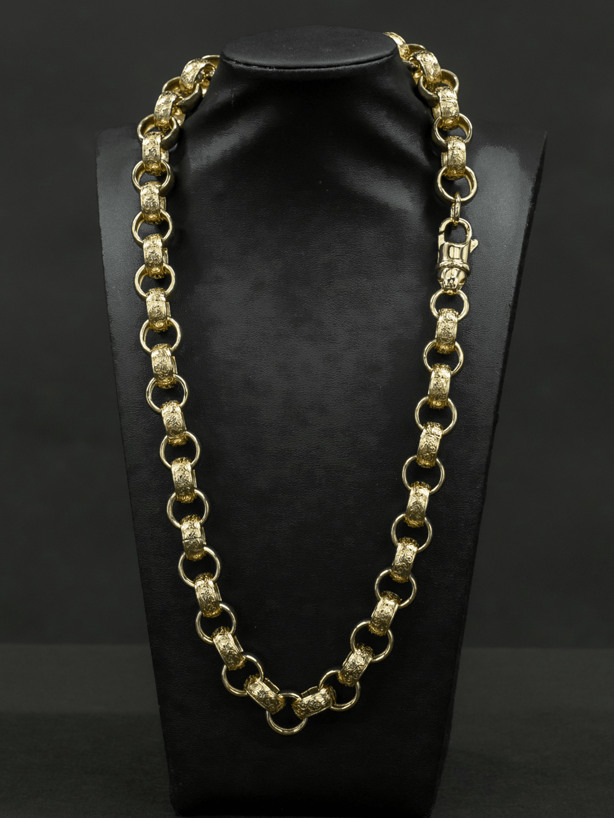 9ct Gold Filled Patterned Belcher Chain 15mm