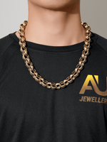 9ct Gold Filled Patterned Belcher Chain 15mm