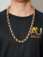 9ct Gold Filled Patterned Belcher Chain 15mm