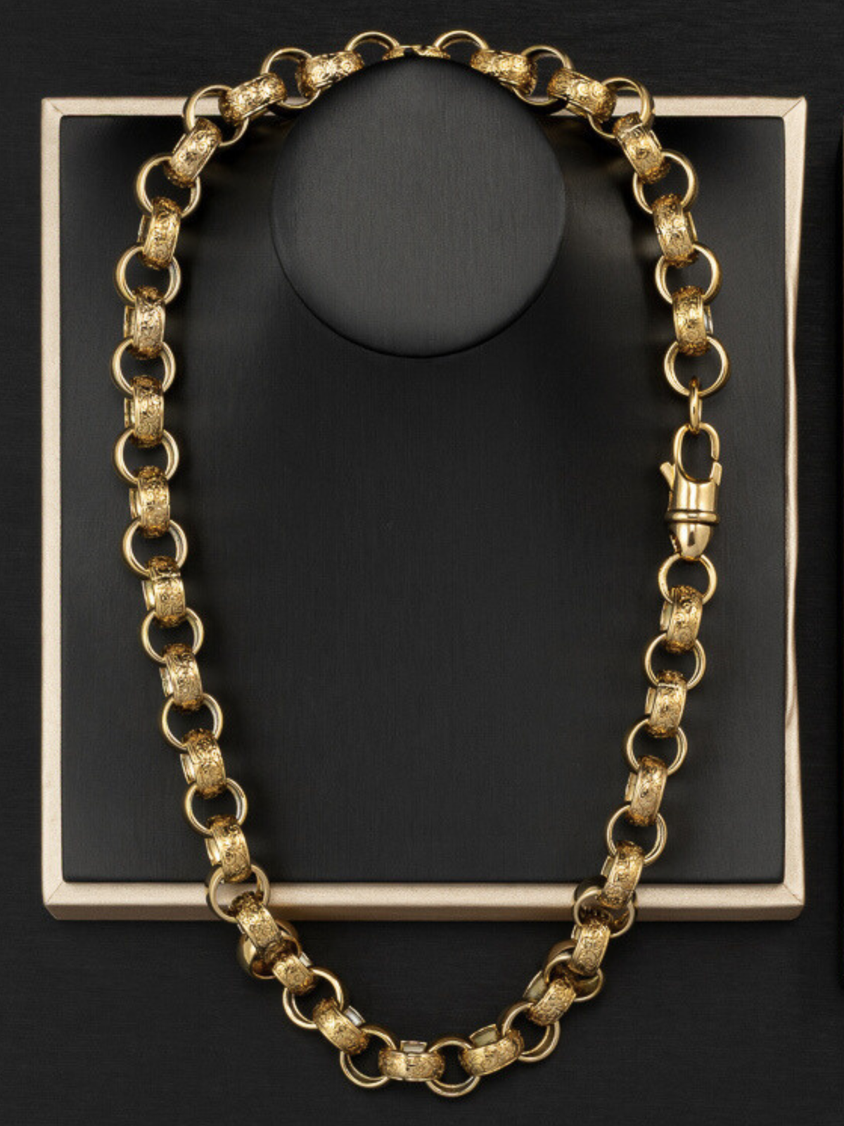 9ct Gold Filled Patterned Belcher Chain 15mm