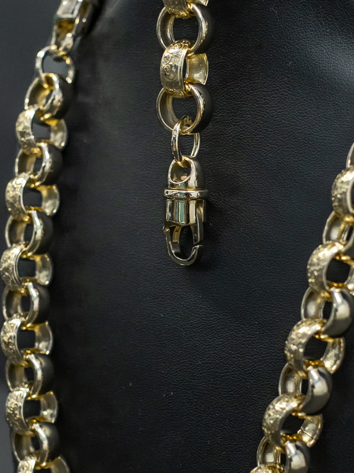 9ct Gold Filled Patterned Belcher Set 15mm