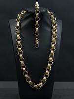 9ct Gold Filled Patterned Belcher Set 15mm