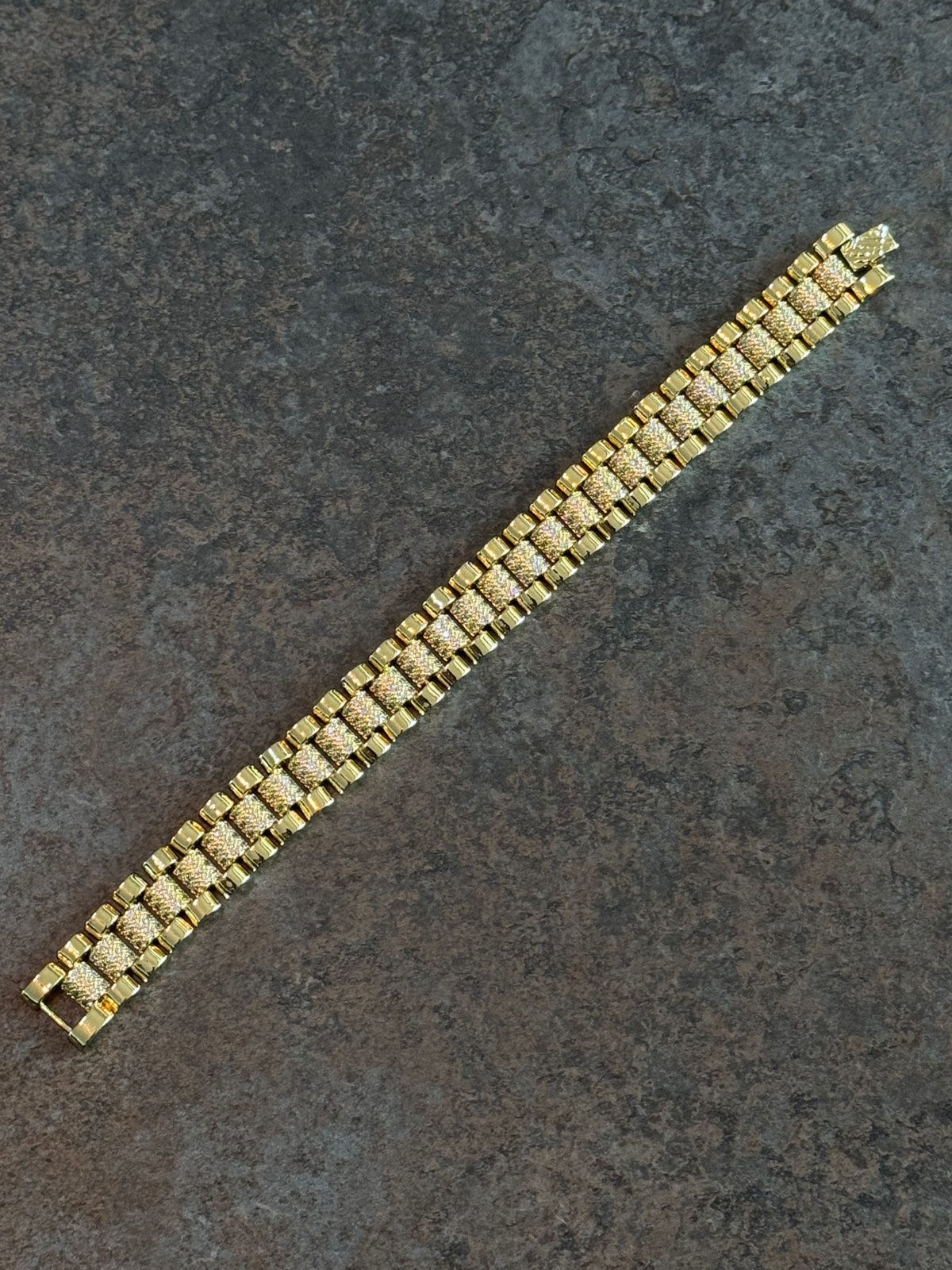Gold Filled Diamond Presidential Bracelet 15mm