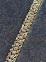 Gold Filled Diamond Presidential Bracelet 15mm