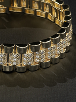 Gold Filled Diamond Presidential Bracelet 15mm