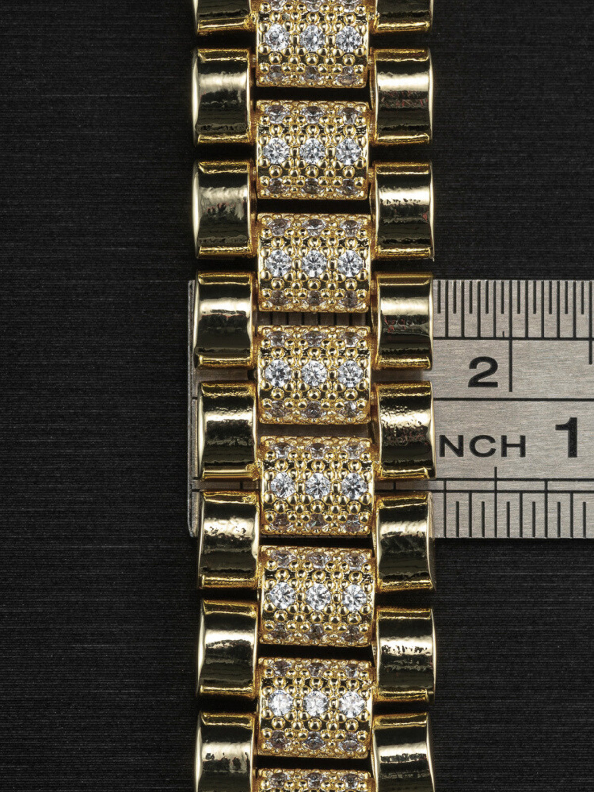 Gold Filled Diamond Presidential Bracelet 15mm