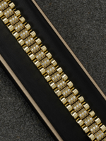 Gold Filled Diamond Presidential Bracelet 15mm