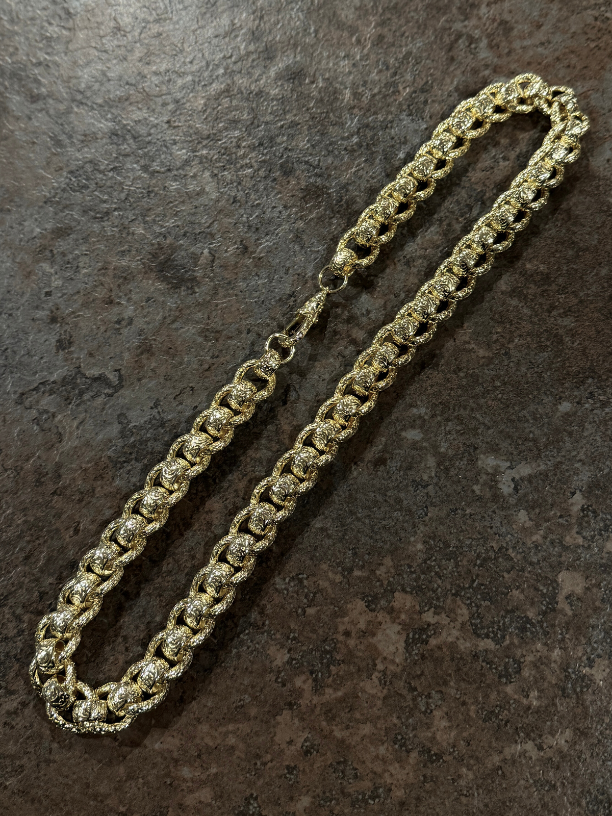 9ct Gold Filled Roller-Ball Belcher Chain 15mm