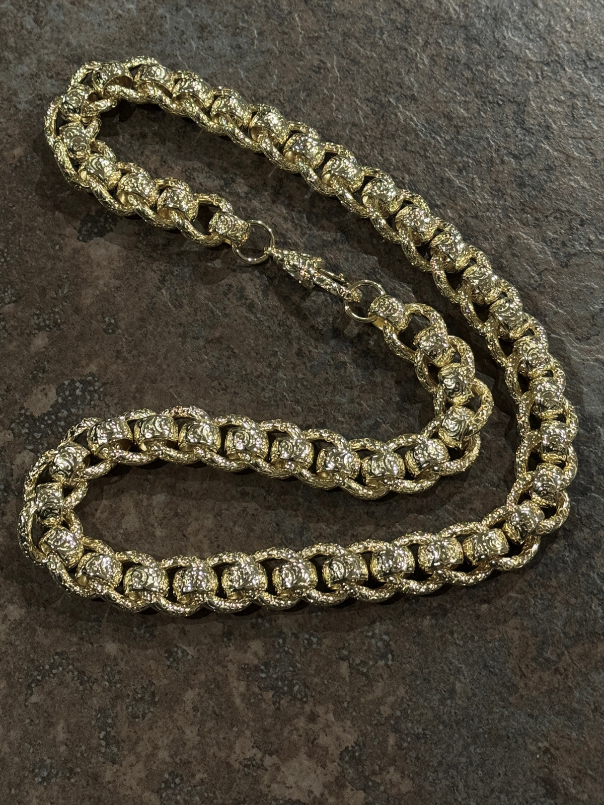 9ct Gold Filled Roller-Ball Belcher Chain 15mm