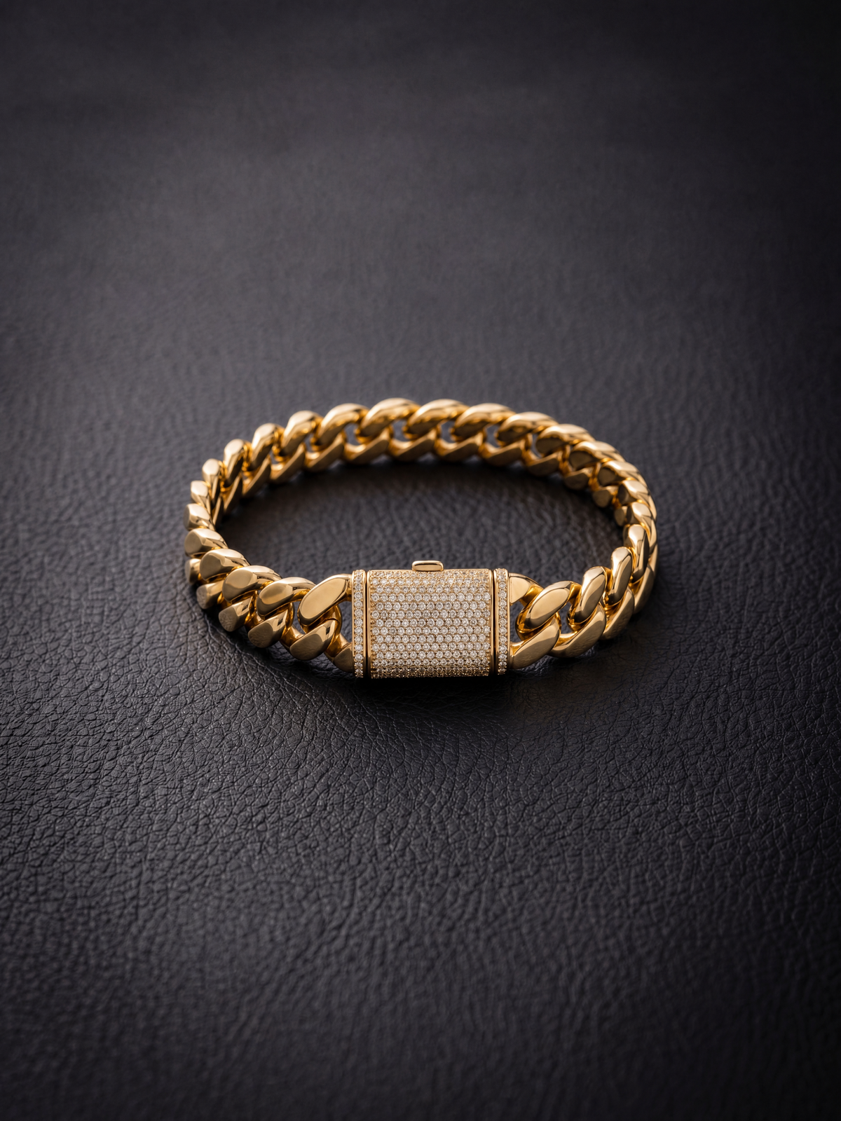 Gold Filled Cuban Bracelet 14mm - Diamond Clasp