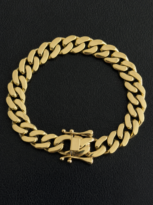 14K Gold Cuban Bracelet 14mm