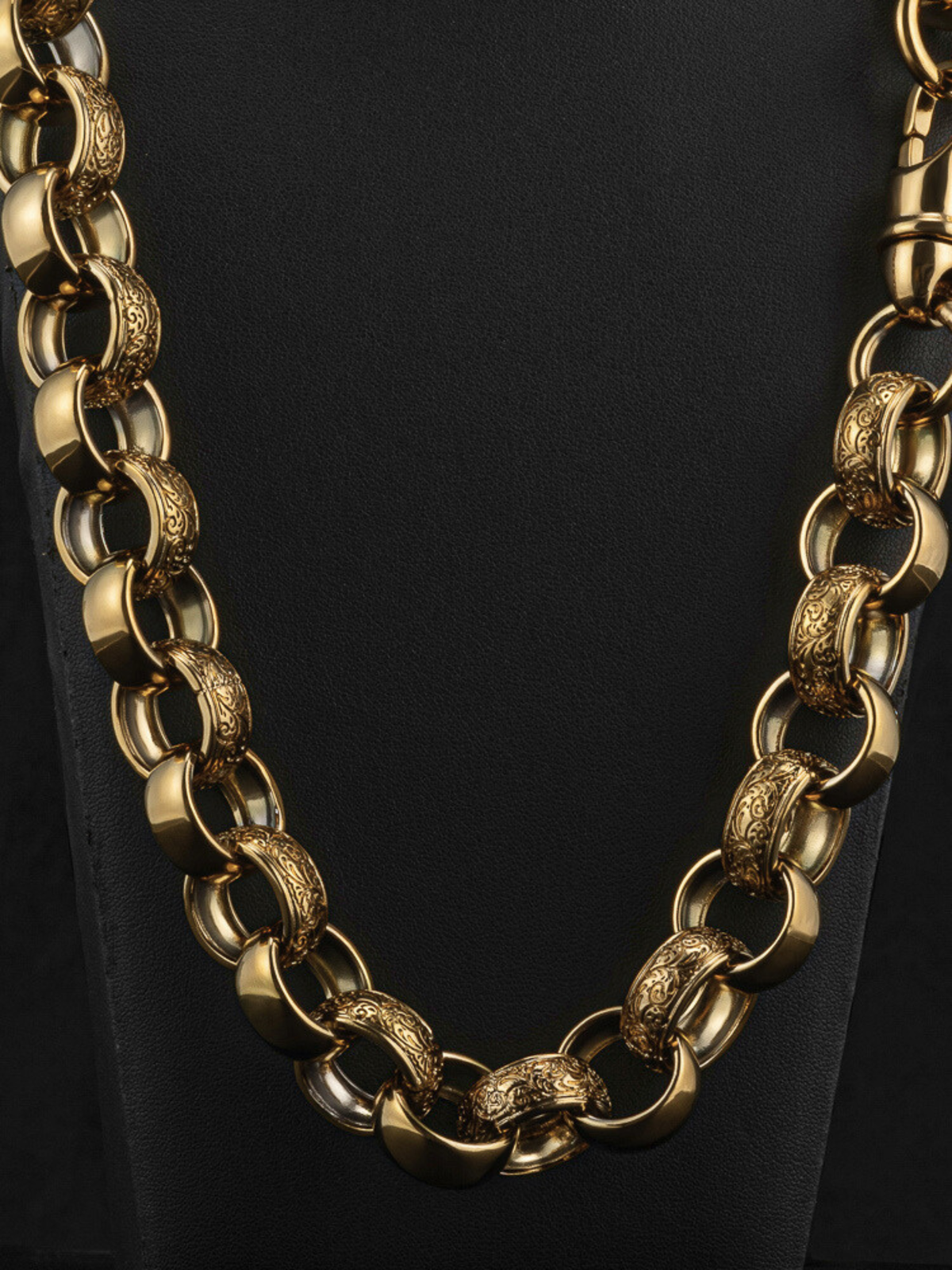 9ct Gold Filled XL Patterned Belcher Set 21mm