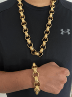 9ct Gold Filled XL Patterned Belcher Set 21mm