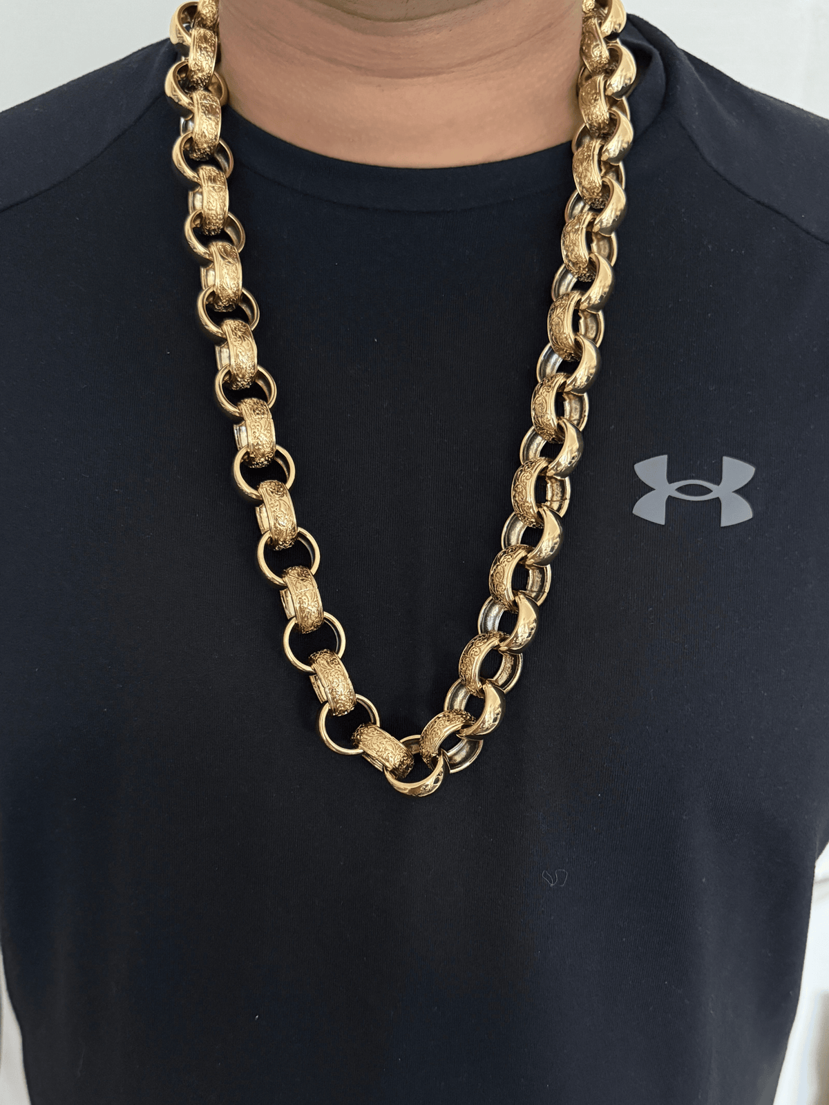 9ct Gold Filled XL Patterned Belcher Chain 21mm