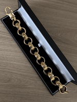 9ct Gold Filled XL Patterned Belcher Bracelet 21mm