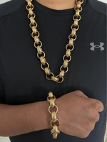 9ct Gold Filled XL Patterned Belcher Set 21mm