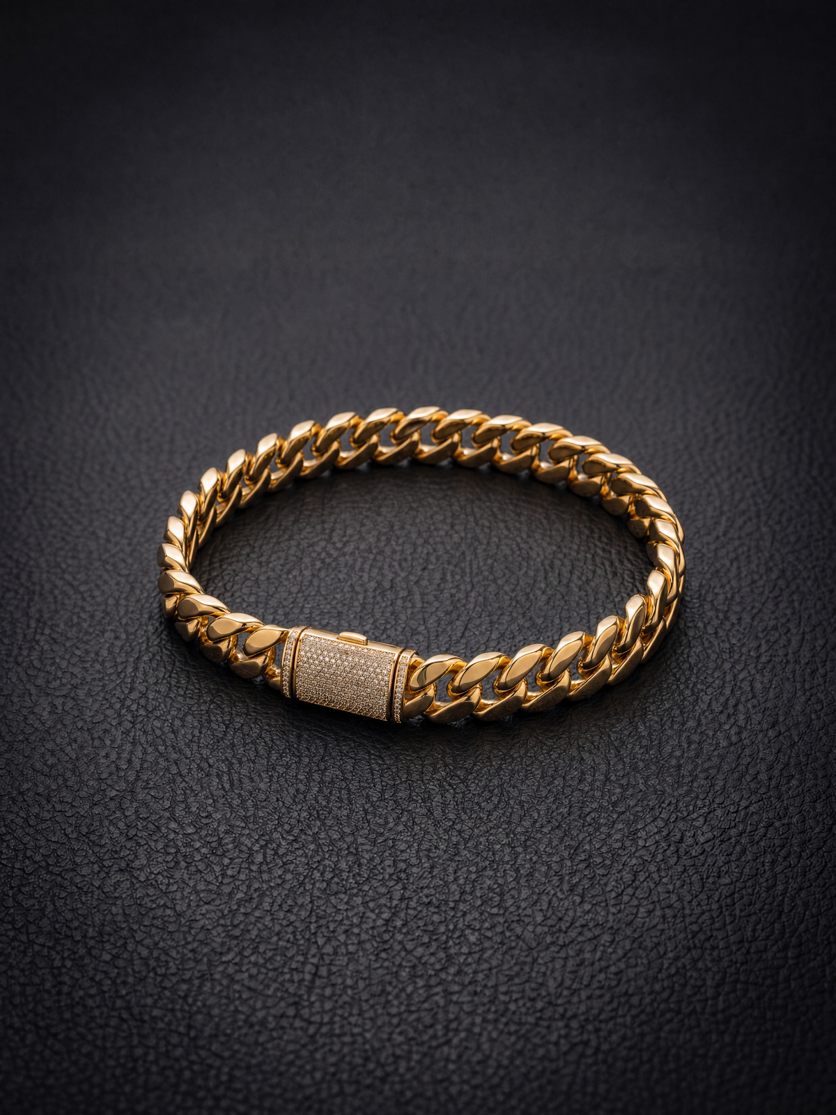 Gold Filled Cuban Bracelet 14mm - Diamond Clasp
