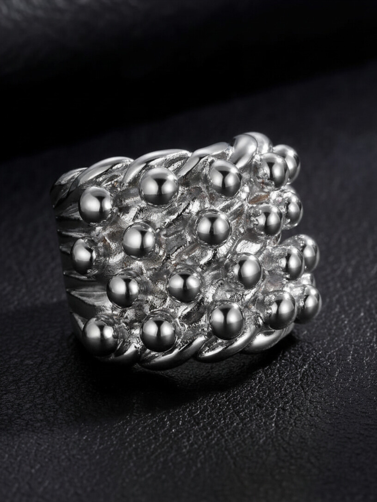 Silver Huge 4 Row Keeper Ring