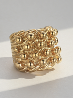 9ct Gold Filled Huge 4 Row Keeper Ring