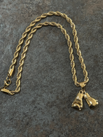Gold Filled Boxing Gloves Pendant On A 6mm Rope Chain