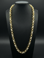 9ct Gold Filled Diamond Gypsy Link Belcher Chain 10mm