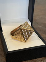 9ct Gold Filled Diamond Pyramid Ring