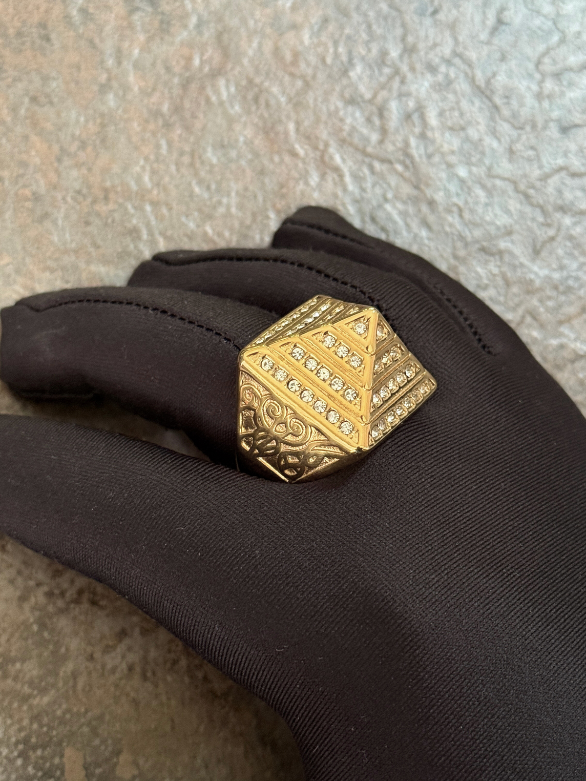 9ct Gold Filled Diamond Pyramid Ring